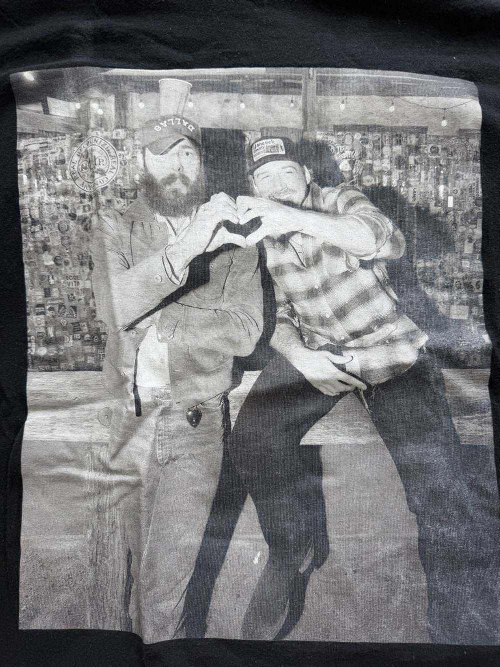 Black Short-Sleeve Tee with Post Malone and Morgan Wallen Graphic - Picture 3 of 5